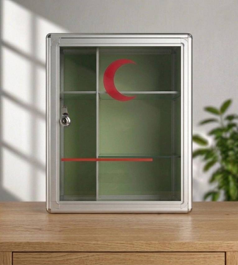 Boîte à Pharmacie Métallique Format Moyen 29×32 cm – Rangement Médical Pratique et Sécurisé